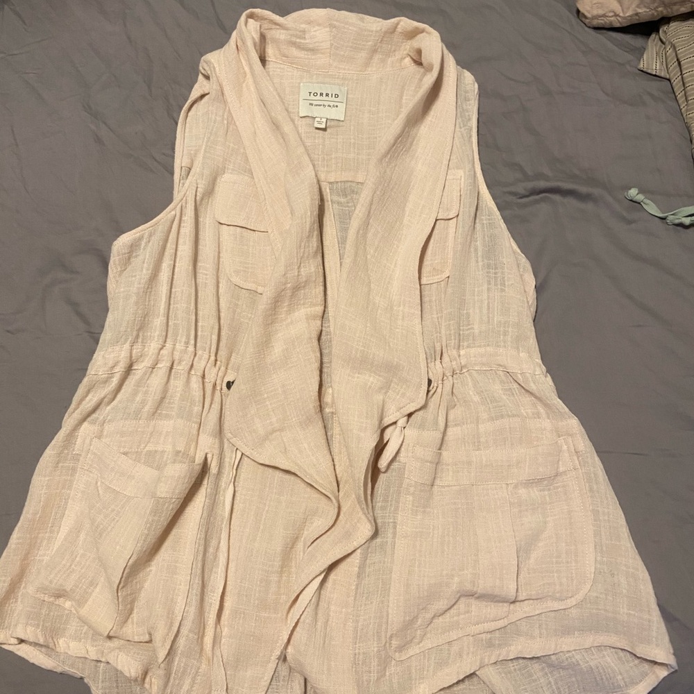 Torrid Blush Pink Gauze Vest